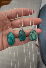 Natural Turquoise Pendant, Faceted cut w/ Diamond Cut Chain