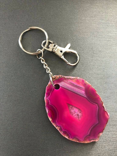 Agate Keychains • Bright Fuchsia