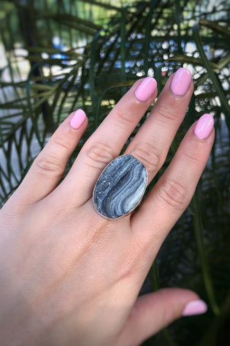 Oval Cut, Druzy Quartz Ring • Size 9 1/2
