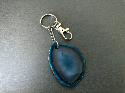 Agate Keychains • Crystal Blue