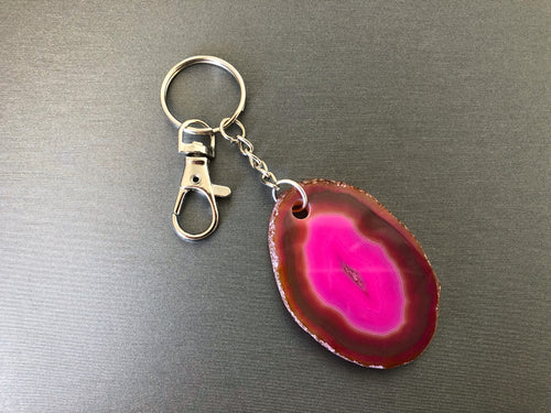 Agate Keychains • Fuchsia