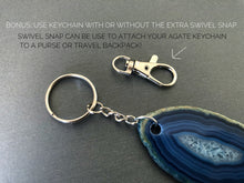 Agate Keychains • Crystal Blue