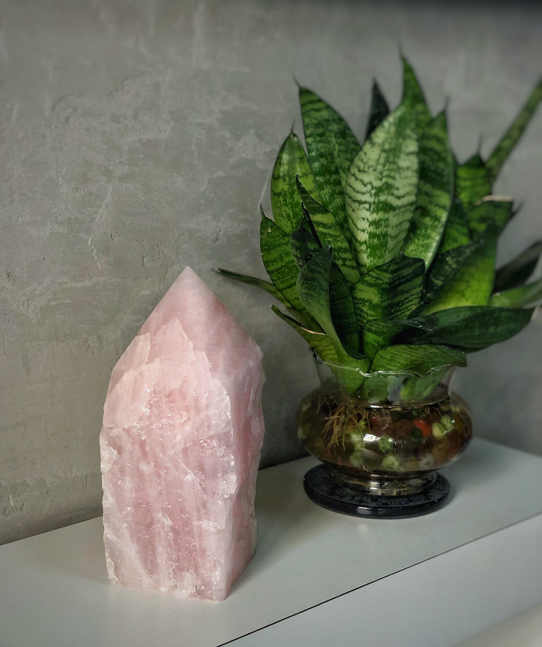 Rose Quartz (Pointed) Crystal Lamp