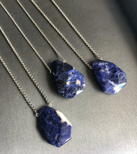 Long Gemstone Necklace, Sodalite