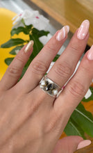 Black Spinel, Pearl Ring | Sterling Silver, 14kt Gold | Size 6 1/2