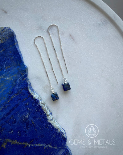 Lapis Lazuli, Thread Earrings
