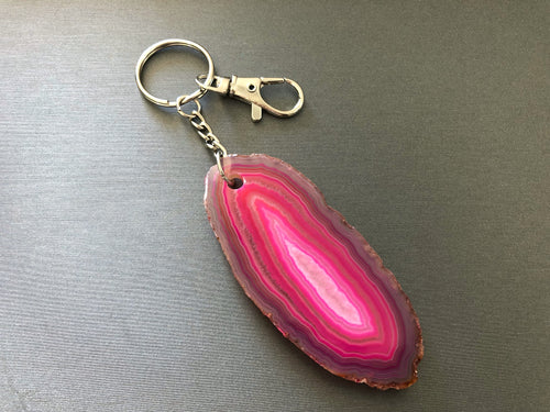 Agate Keychains • Banded Fuchsia