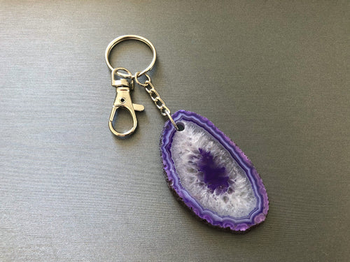 Agate Keychains • Purple Galaxy