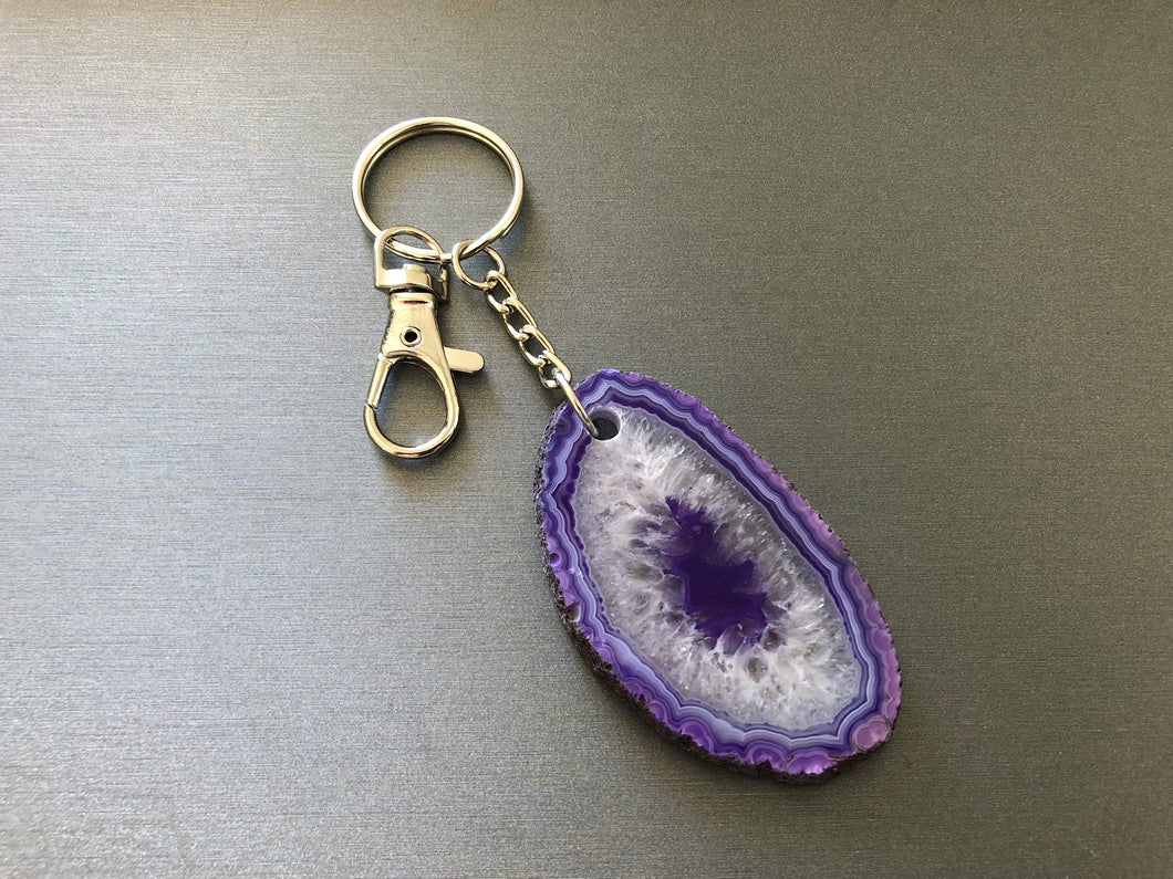 Agate Keychains • Purple Galaxy