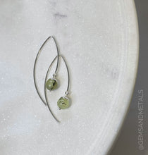 Half Moon Dangle Earrings  | Prehnite
